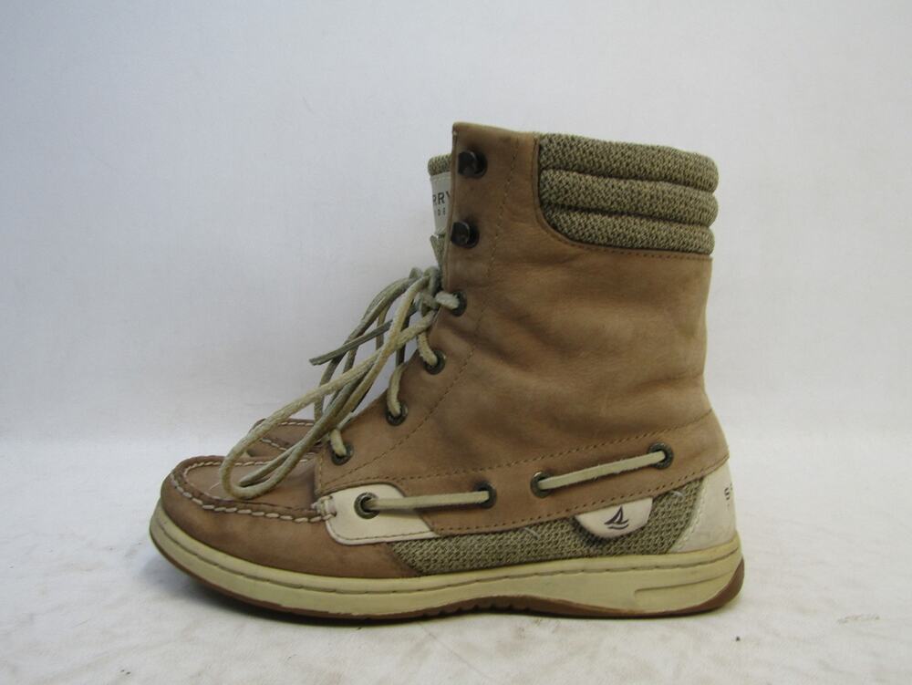 Sperry Top Sider Womens Sz 7 M Brown Lace Up Moc Toe High Ankle Fashion Boots